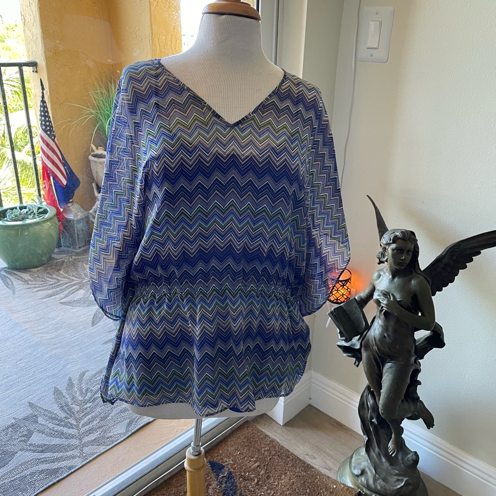 Tunic sty top. Large. Sheer print with matching camisole